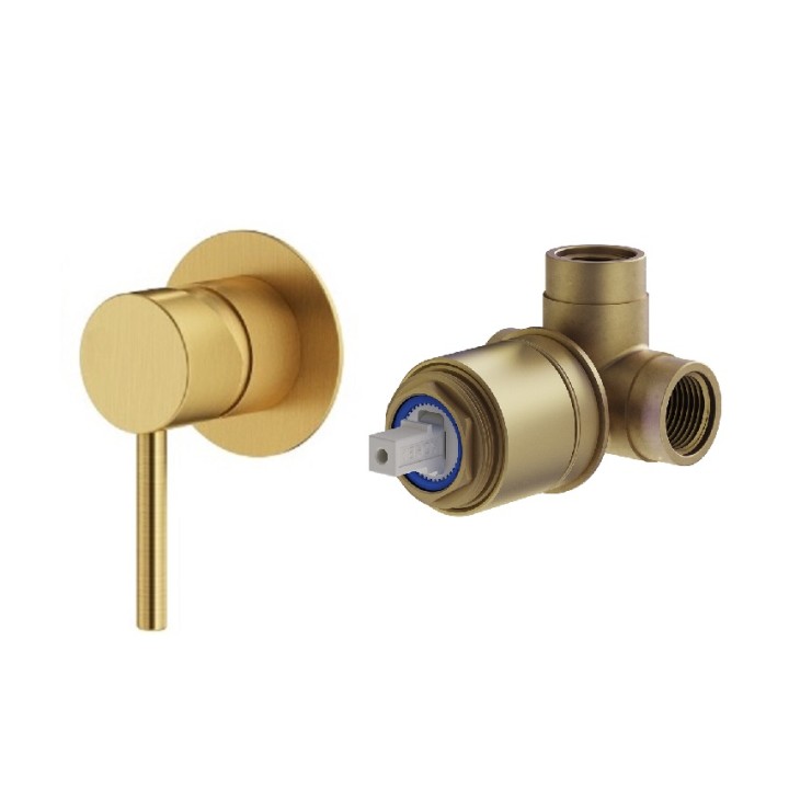 Смеситель Plumberia Selection IXO для душа золото брашированное