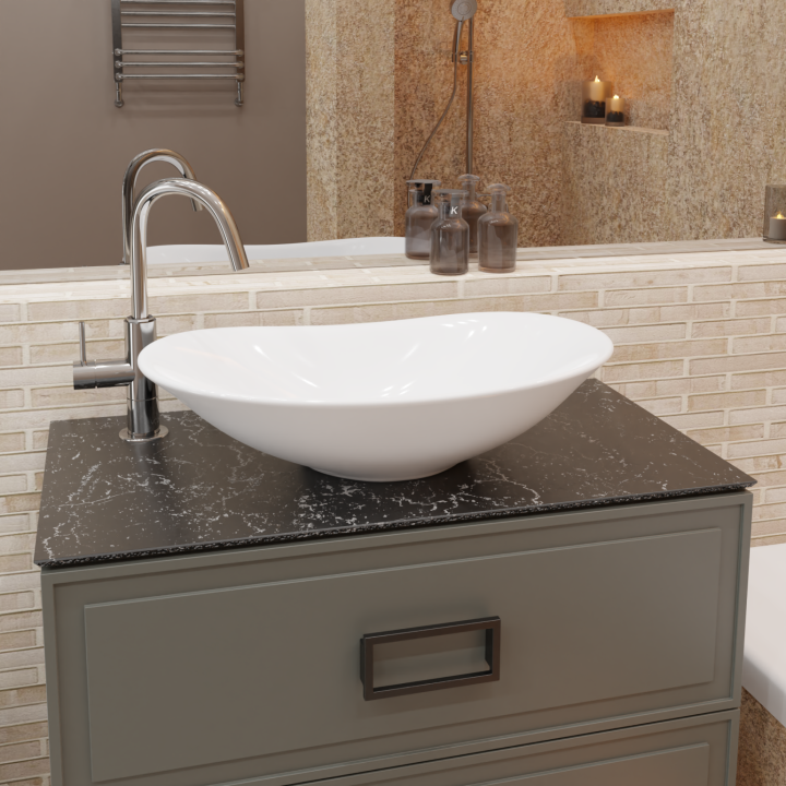 Раковина Charus Volterra 36x63 см белый глянцевый