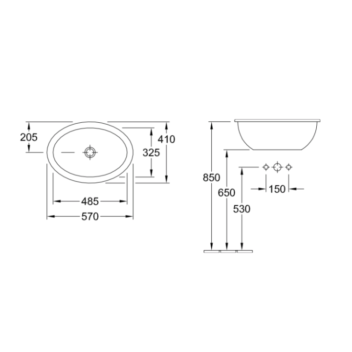 Раковина Villeroy&Boch Loop&Friends 57 см, 61552001