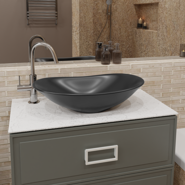 Раковина Charus Volterra 36x63 см черный матовый