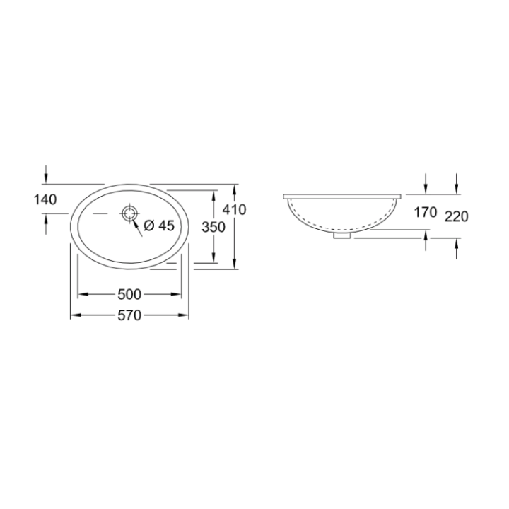 Раковина Villeroy&Boch Evana 50x35 см