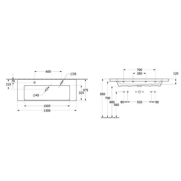 Раковина Villeroy&Boch Subway 3.0 альпийский белый