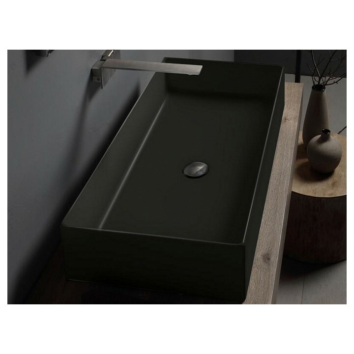 Раковина Scarabeo 80x40 см черная Teorema 2.0