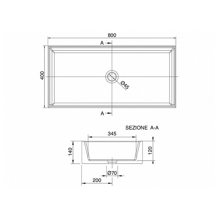 Раковина Scarabeo Teorema 2.0 белая 80x40 см