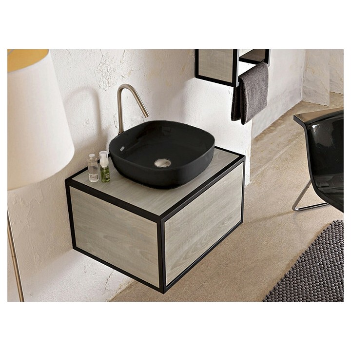 Раковина Scarabeo Glam 40x40 ардезия мат BioKer