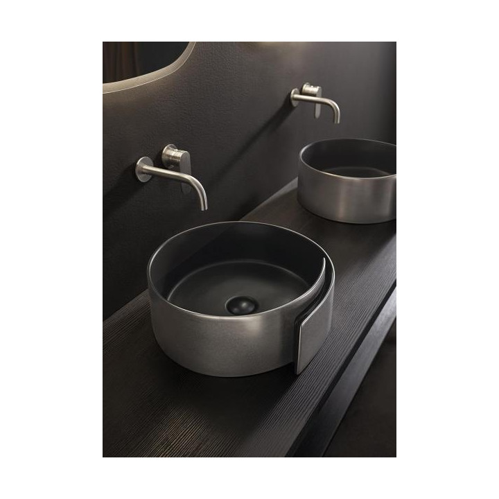 Раковина Flaminia Roll 44 см Silver Black
