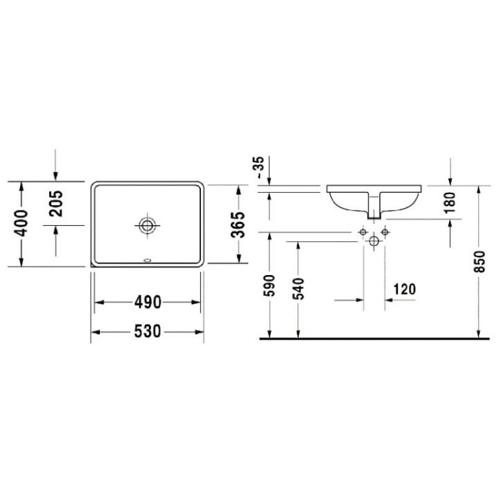 Раковина Duravit Starck 3 49x36.5 см белая