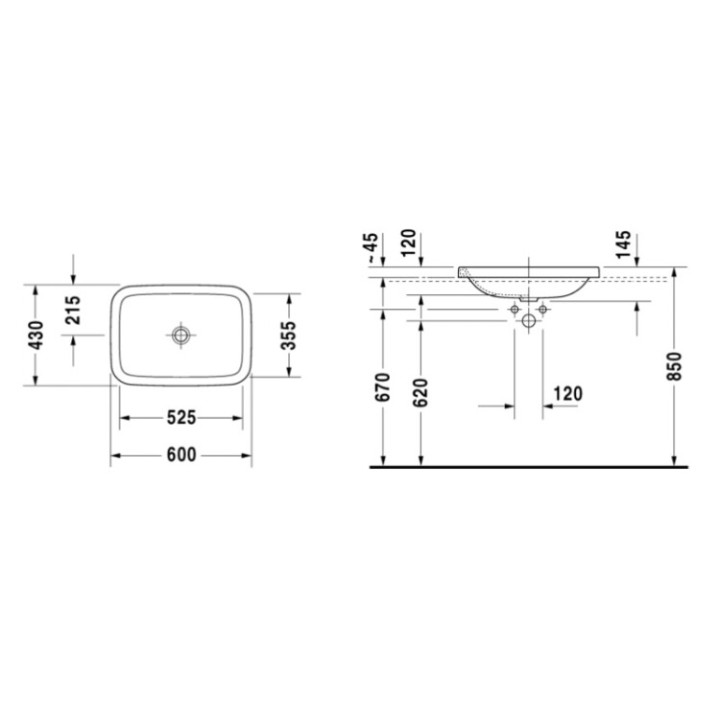 Раковина Duravit Durastyle 60 см глянцевая белая
