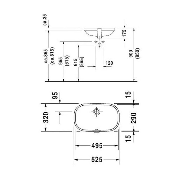 Раковина Duravit D-Code встраиваемая 49.5x29 см