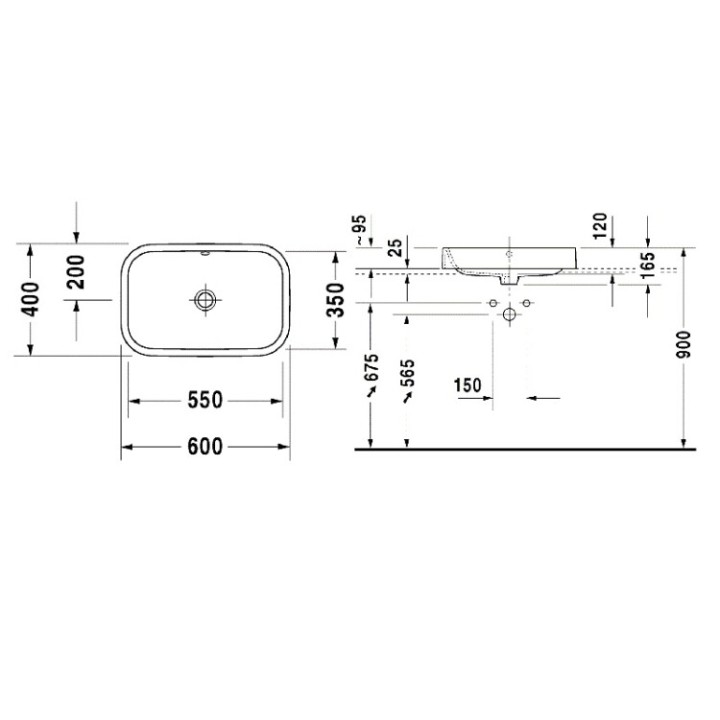 Раковина накладная Duravit Happy D 60 см