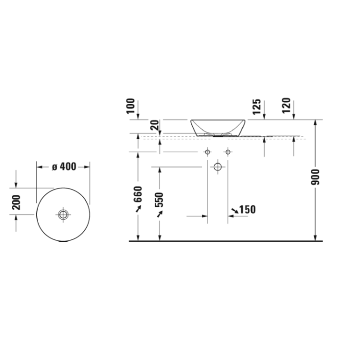 Раковина Duravit D-Neo 40x40 см белая