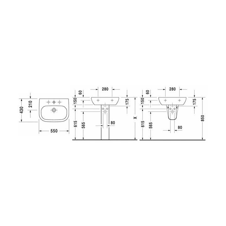 Раковина Duravit D-Code 55x43 см белая