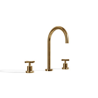 Treemme Line Смеситель для раковины на 3 отверстия Brushed Gold