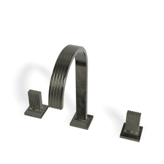 Treemme Kea Смеситель для раковины на 3 отверстия Brushed Black Chrome