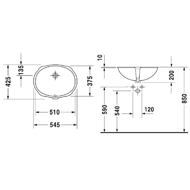 Раковина Duravit Santosa 51x37.5 см белая