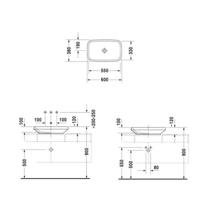 Раковина Duravit Durastyle 60 см белая накладная