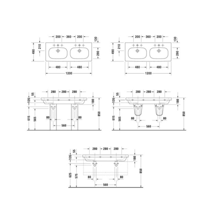 Раковина Duravit D-Code 120x49 см