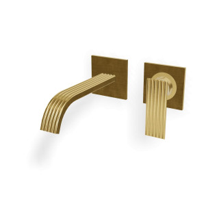 Treemme IOS Смеситель для раковины на 2 отверстия Brushed Brass
