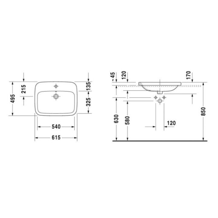 Раковина Duravit Durastyle 61.5x49.5 см