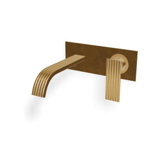Treemme IOS Смеситель для раковины на 2 отверстия Brushed Gold