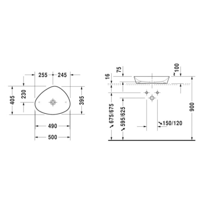 Раковина накладная Duravit Cape Cod 50x40.5 см