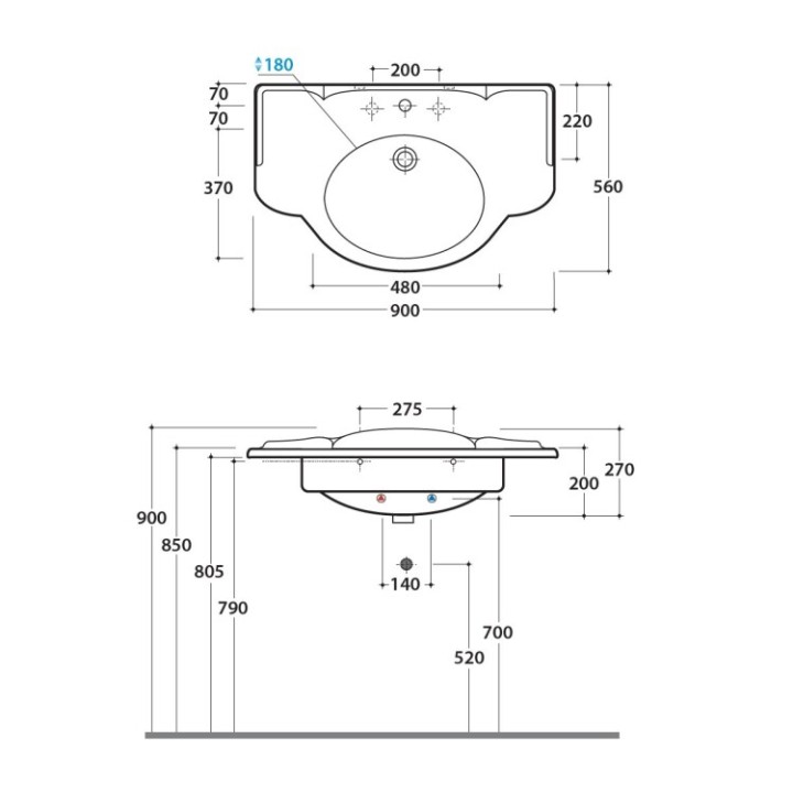 Раковина Globo Paestum 90x56 см – современный стиль