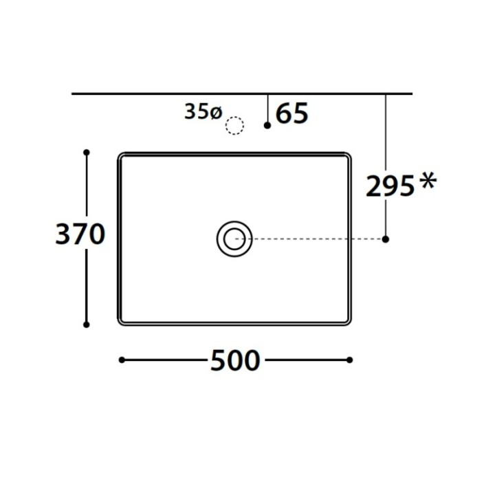 Раковина Globo T-Edge 50x37 см белая
