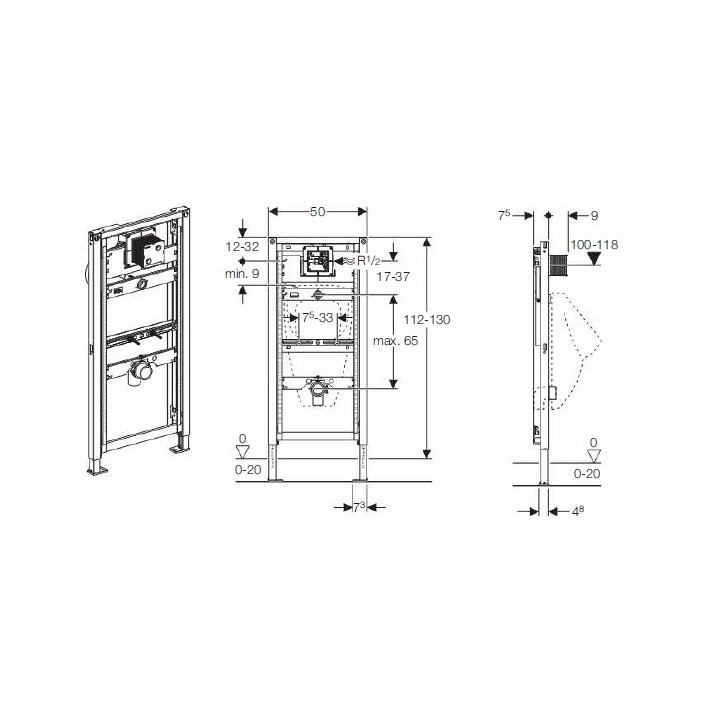 Инсталляция Geberit Duofix для писсуара