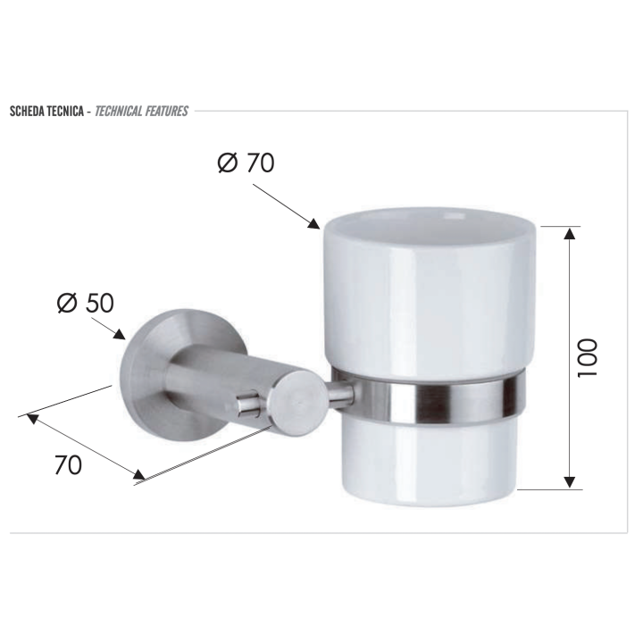 Стакан для ванны Remer Rubinetterie INOX