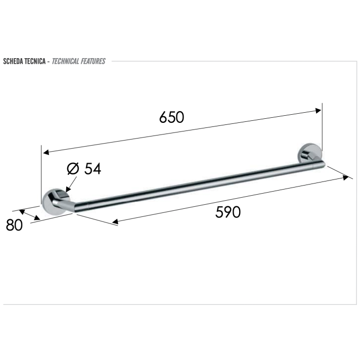 Полотенцедержатель Remer Rubinetterie GS30BO