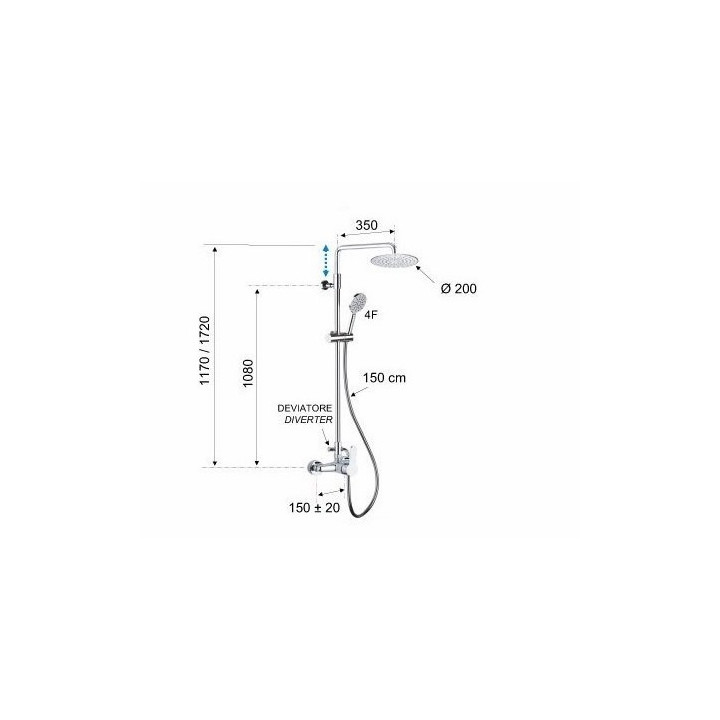 Душевая система Remer Winner хром, W37A8MPEC20M