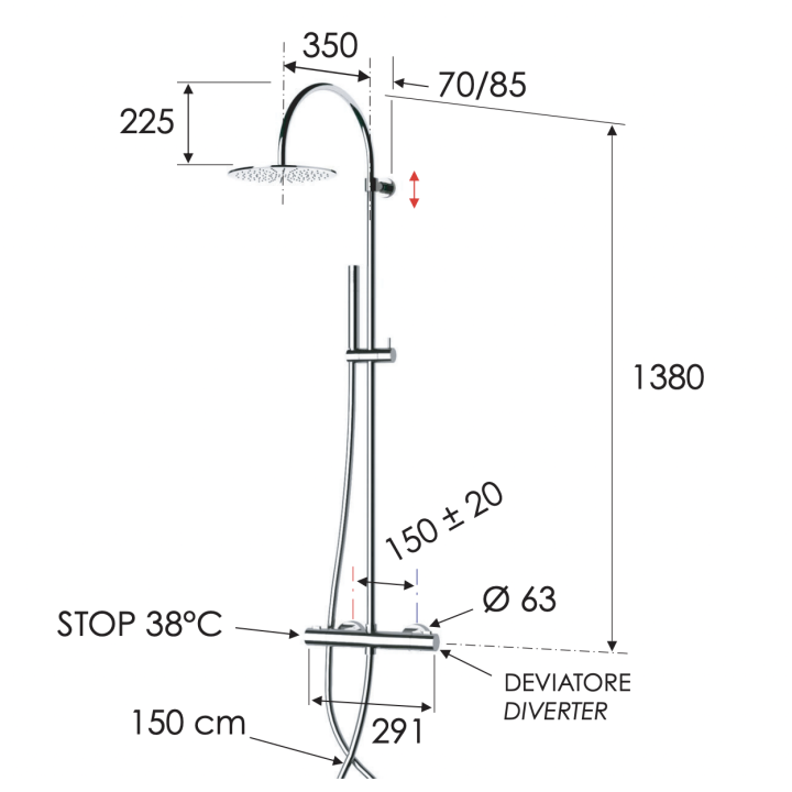 Душевая система Remer Elegance хром, EQ37330L