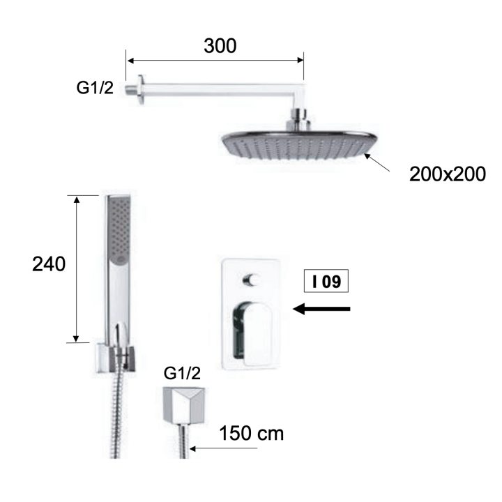 Душевая система Remer Rubinetterie i09S02