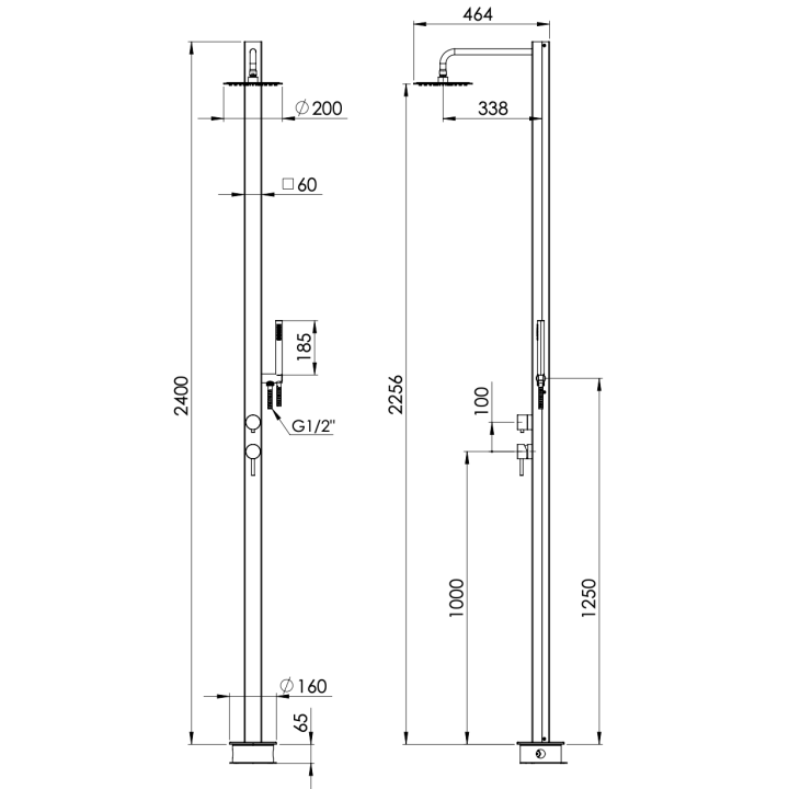 Душевая система Remer Rubinetterie INOX