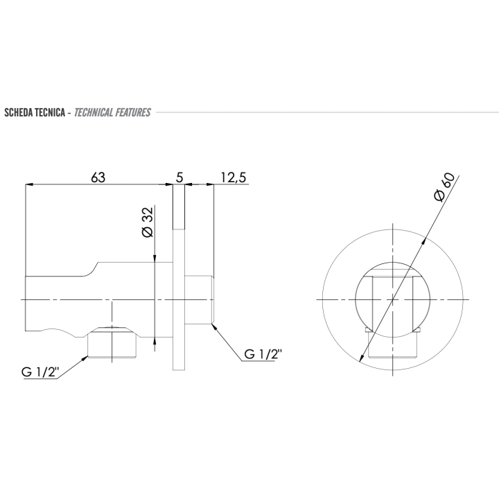 Держатель для душа Remer 337MCFP