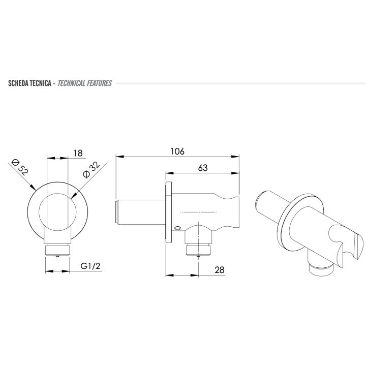 Remer Rubinetterie Держатель для душа inox