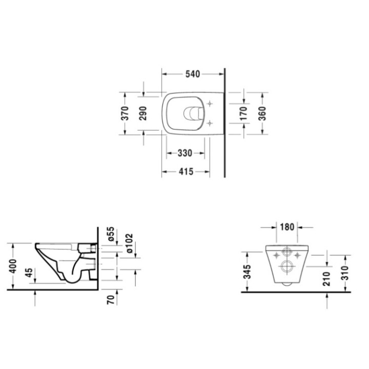Унитаз Duravit Durastyle 37x54 см 45510900A1