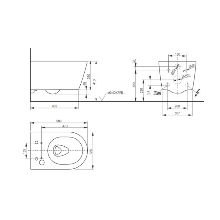 Унитаз TOTO Washlet RW 38x58 см CW542ERY