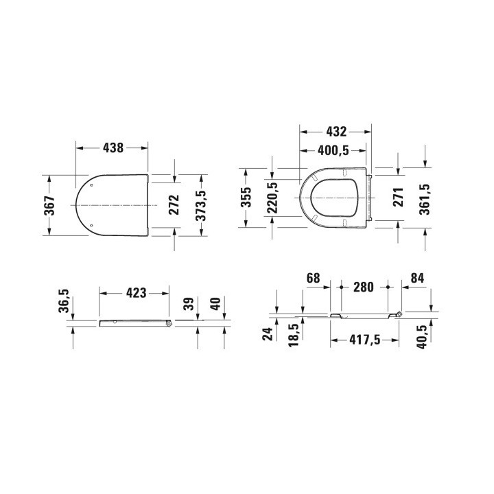 Duravit ME by Starck сиденье 0020190000