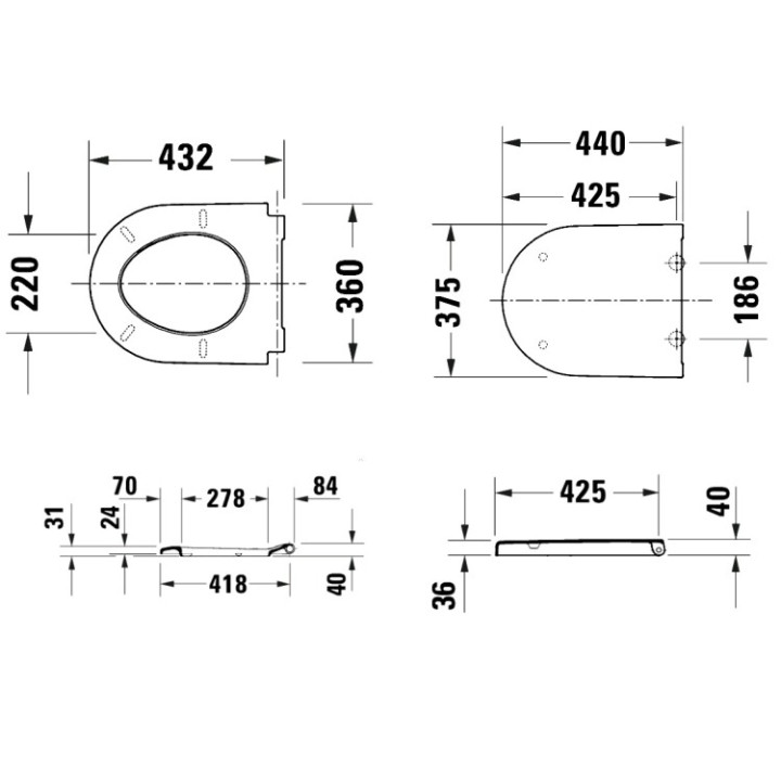 Duravit D-Code Сиденье для унитаза 0028490021