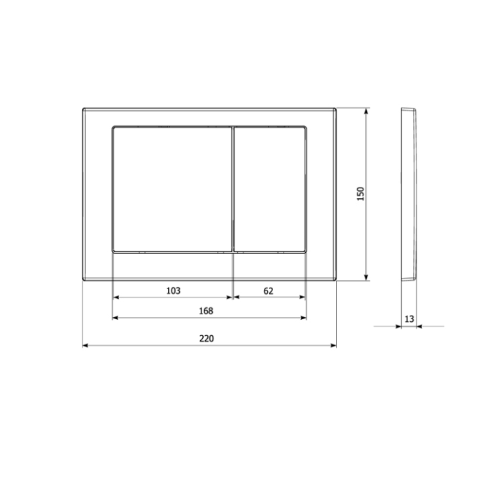 Elsen E05blackmatt клавиша смыва Matt Black