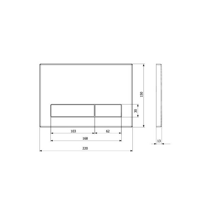Elsen E16chrome клавиша смыва хром