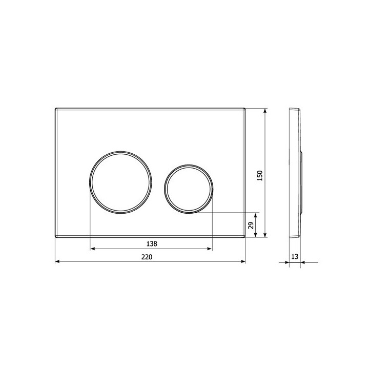 Elsen E11satine клавиша смыва хром сатин