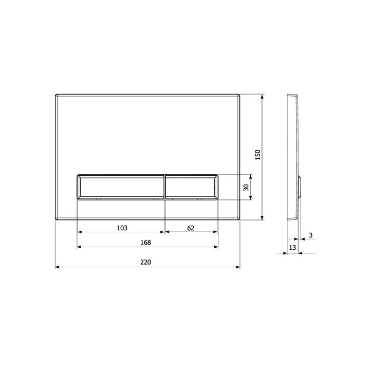 Elsen E08blackmatt клавиша смыва Matt Black
