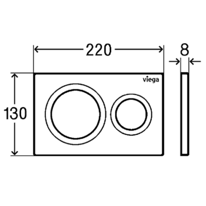 Viega Prevista клавиша смыва матовый хром 773786