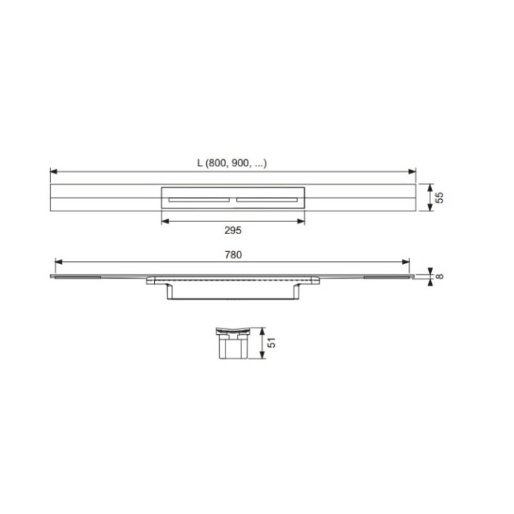 TECE TECEdrainprofile 100 см Satin Steel 671000
