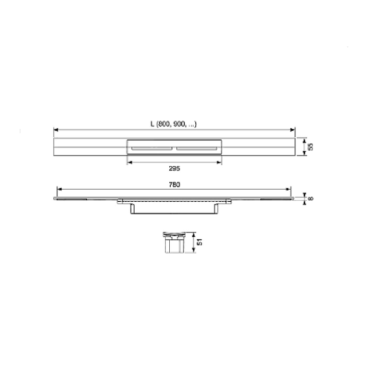 TECE TECEdrainprofile 90 см Satin Steel 670900