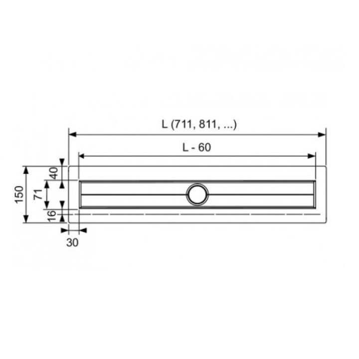 TECE TECEdrainline 100 см дренажный канал 601000