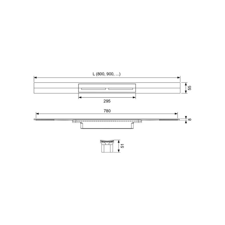 TECEdrainprofile 90 см Brushed Gold Optic 670902