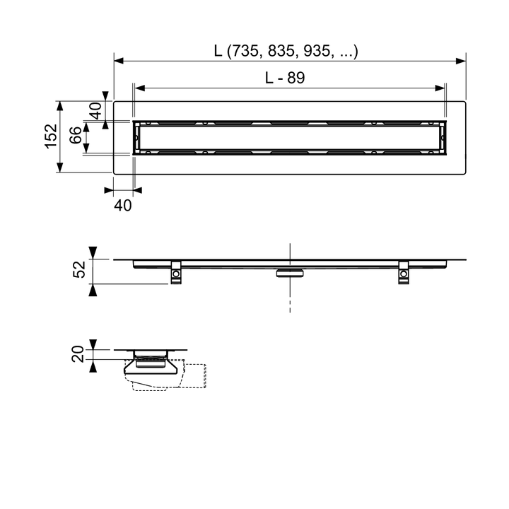 TECE TECEdrainline 120 см дренажный канал 651200